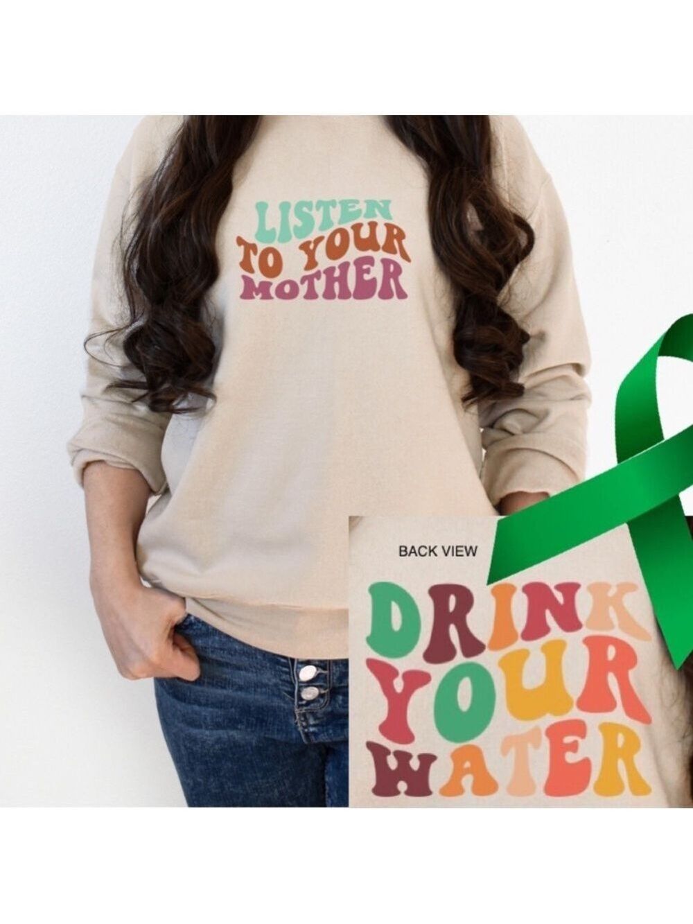 Listen to your mother mental health graphic raglan pullover sweatshirt large